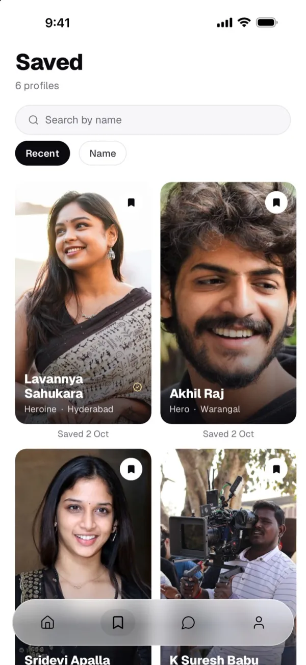 A saved list of profiles